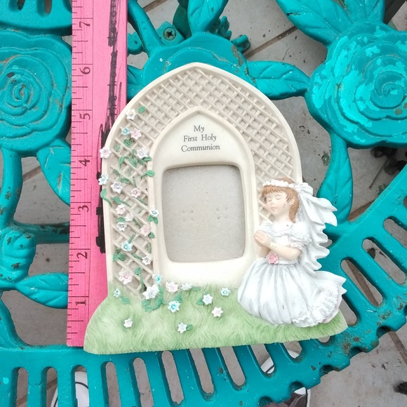 Girls First Communion Painted Ceramic Picture Frame NEW beautiful gift - Picture 5 of 6